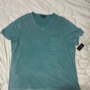 I.N.C. Green Washed V-Neck Shirt